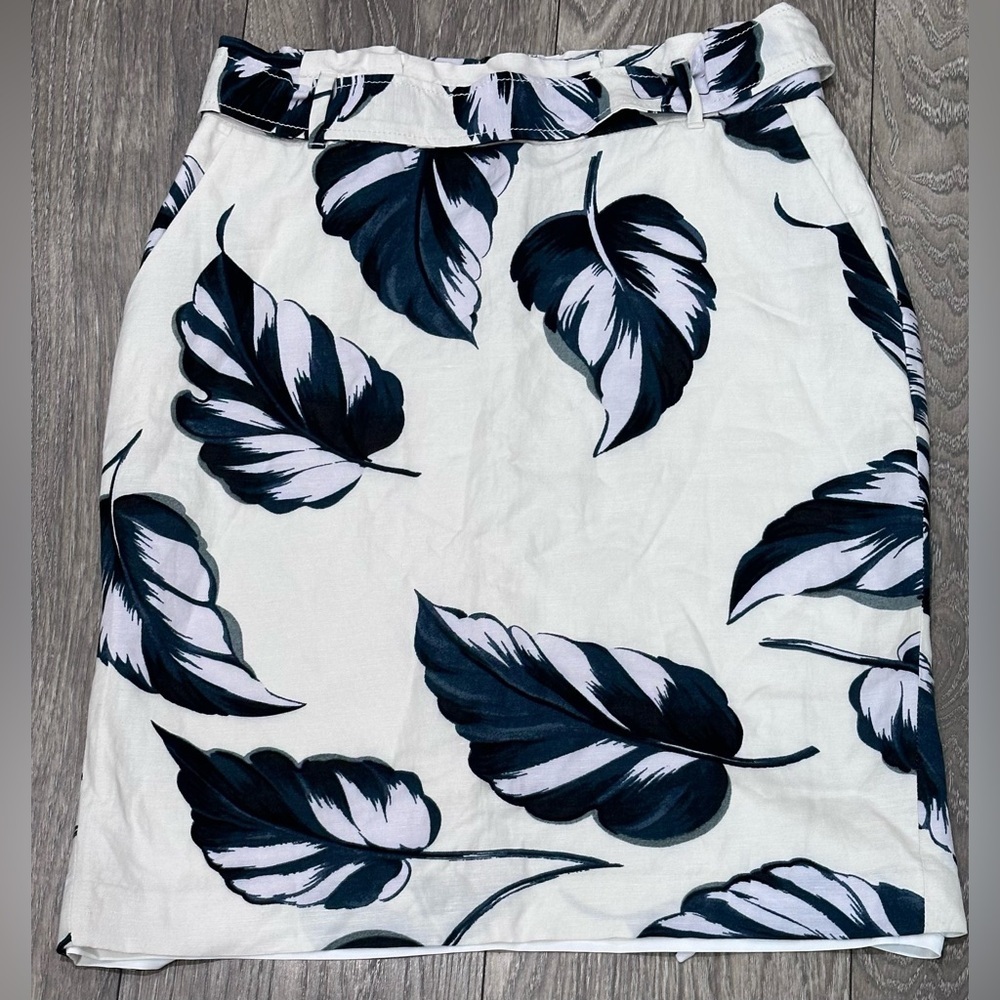 🍃 Ann Taylor Leaves Tie Waist Linen Pencil Skirt - Size 6🍃 - Picture 2 of 15